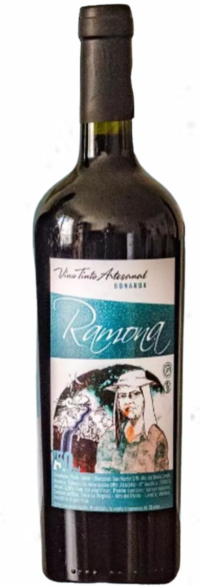 Vino tinto artesanal BONARDA - 750cc - Ramona