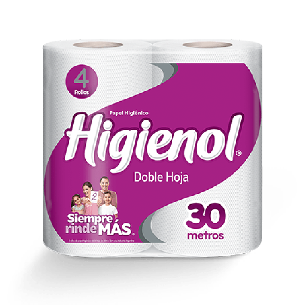 Papel higiénico - 4 rollos x 30mts - Higienol