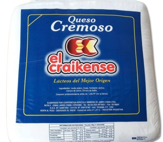 Queso cremoso - 1kg - El Craikense