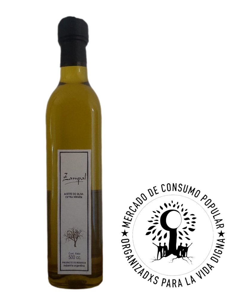Aceite De Oliva Orgánico - 500cc - Zampal presentacion botella de vidiro