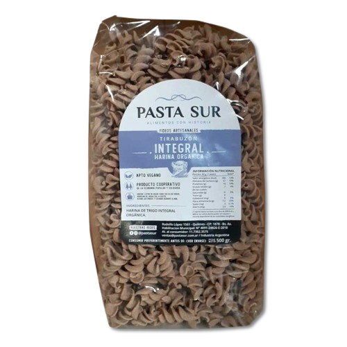 Fideos fusilli (tirabuzón) - Integral con Harina Orgánica - 500gr - Pasta Sur