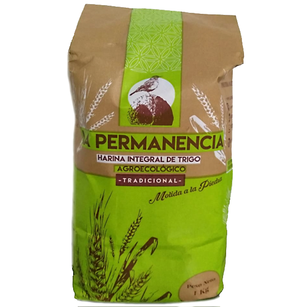 Harina integral de trigo tradicional agroecológica (verde) - 1kg - La Permanencia