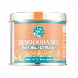 Desodorante en polvo - arbol de té y lemongrass - 60gr - en lata - Pájaro Tigre