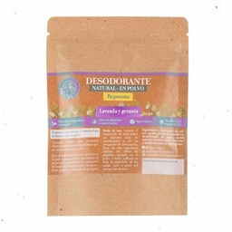 Desodorante en polvo - geranio y lavanda - 60gr - repuesto - Pájaro Tigre