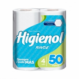 Papel higiénico - 4 rollos x 50mts - Higienol