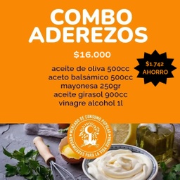 ¡OFERTA! COMBO ADEREZOS