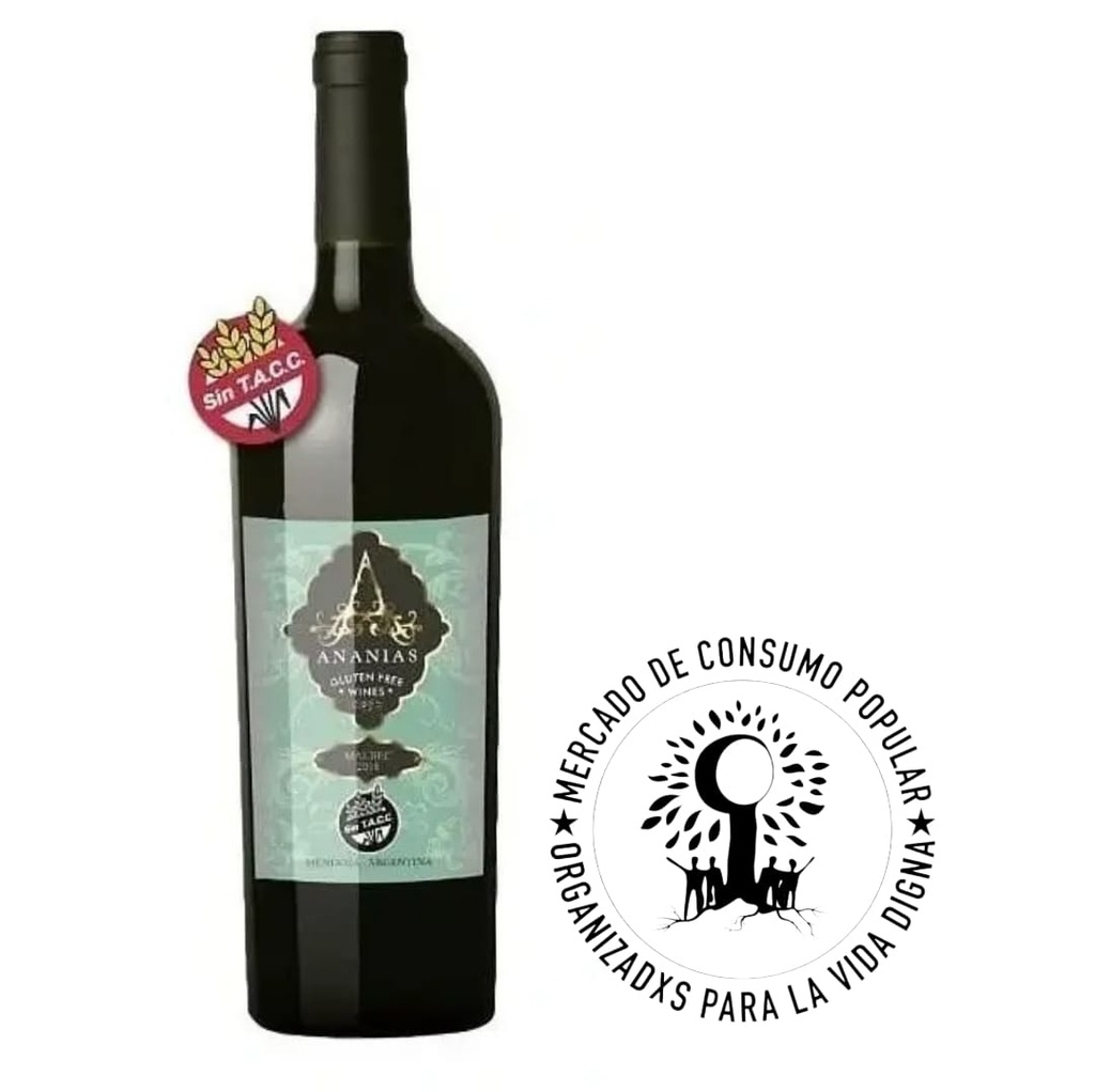 Vino Bowen Malbec ANANIAS SIN GLUTEN  APTO CELIACOS - 750cc - Bodega La Bowense