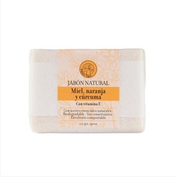Jabón corporal de Miel, Naranja y Cúrcuma - 110gr aprox - Pájaro Tigre
